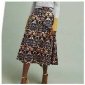 Anthropologie Eva Franco Fox and Hare Midi Skirt Size 0